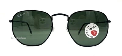 Occhiali da sole Ray Ban esagonali POLARIZZATI neri piatti 3548 002/58 lenti verdi 51mm - Immagine 1 di 4