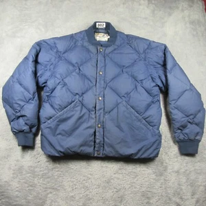 VINTAGE Cabelas Jacke Herren Large dunkelblau Gänsedaunen Puffer gesteppt Druckknopf Mantel - Bild 1 von 23