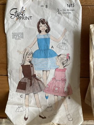 Vintage 60’s Style Print Sewing Pattern 1615 Girls Dress 8 Years Complete - Image 1 of 4
