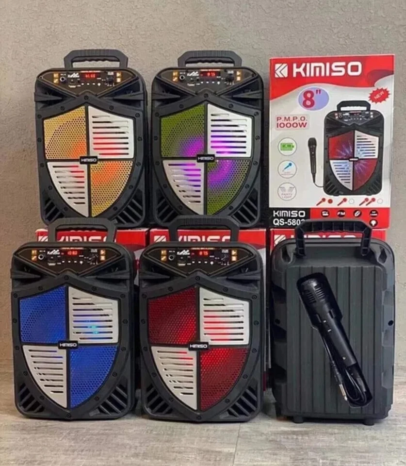 Cassa Bluetooth Altoparlante 8” 1000W con Microfono Party Karaoke Kimiso QS-5802 - Immagine 1 di 1