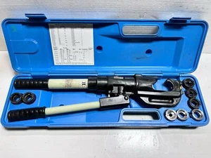 HUSKIE EP-510 Hydraulic Compression Tool w/ 8 Burndy Dies Thomas Betts TBM14M - Picture 1 of 11
