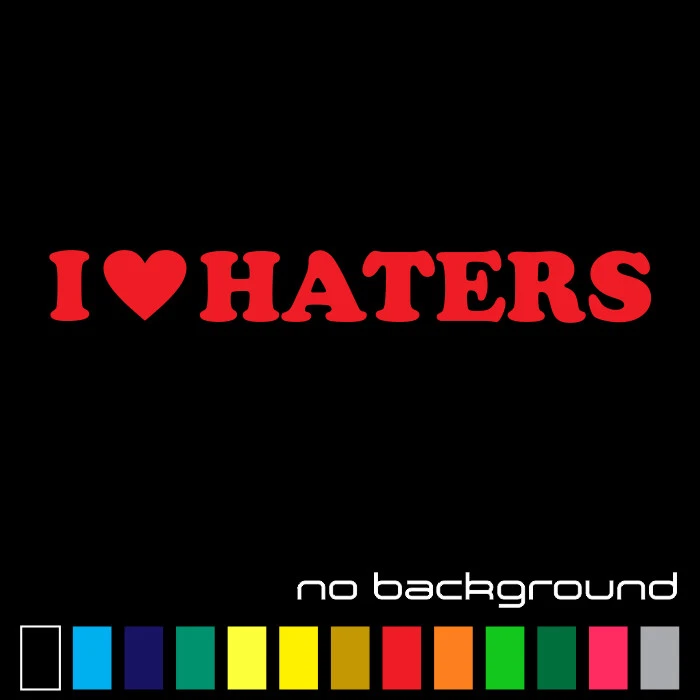 Calcomanía de vinilo adhesiva I Love Haters - Divertido corazón coche ventana parachoques pared portátil Foto 1 de 1