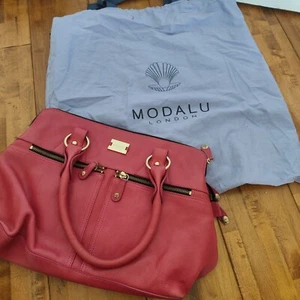 Modalu Pink Leather Handbag With Dust Bag - Picture 1 of 3