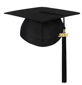 Graduation Unisex Matte Adult Graduation Cap with Tassel Black - Picture 1 of 5