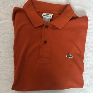 Lacoste Short Sleeve Polo Orange Men's Size 5 - Picture 1 of 3