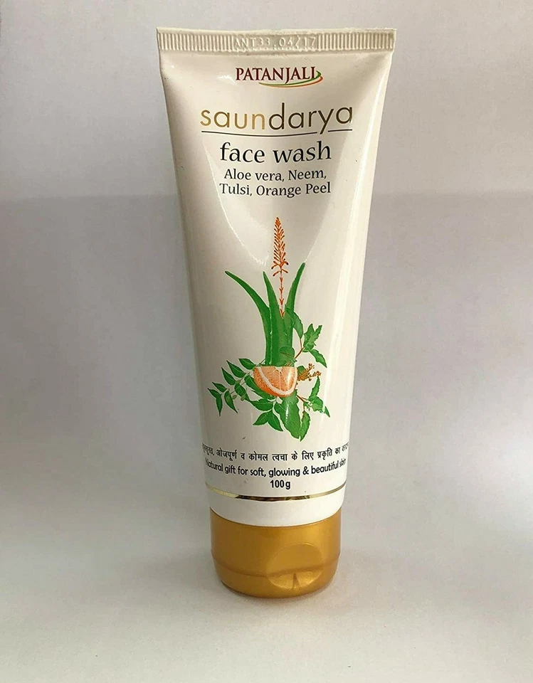 Patanjali SAUNDARYA LAVADO FACIAL ALOEVERA, NEEM, TULSI, CÁSCARA DE NARANJA 100gm ENVÍO GRATUITO Foto 1 de 1