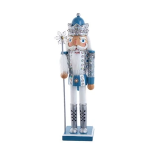 Kurt Adler G5009 15" Blue & Platinum Nutcracker - Picture 1 of 1