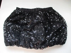 Cherokee Skirt sequin cloud 7 sparkly Dance Teen child M bubble Black Elastic - Picture 1 of 4