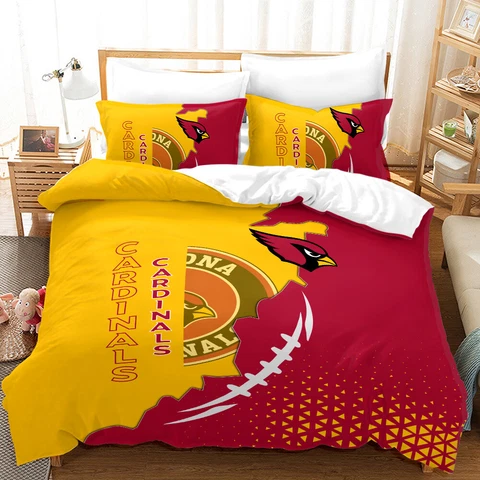 Arizona Cardinals Football Bedding Sets 3 Pieces Soft Quilt Cover Pillowcases Cover