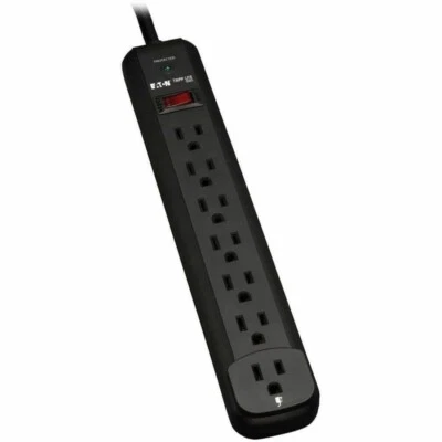 Eaton TLP712B 7-Outlet Power Surge Protector w 12Ft Cord 1080 Joules LED Black - Image 1 of 4