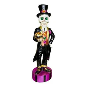 VTG 19.5" Illuminated SKELETON FIGURINE Halloween Grateful Dead Halloween Decor - Picture 1 of 7