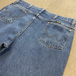 Wrangler Jeans Mens Fits 38x32 Blue 936 Cowboy Cut Slim Faded Western Distressed - Picture 1 of 13