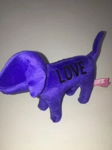 VICTORIA'S SECRET ROSA JUGUETE PERRO PELUCHE AMOR ROSA PÚRPURA OSCURO/AZUL PELUCHE MINI D - Imagen 1 de 6