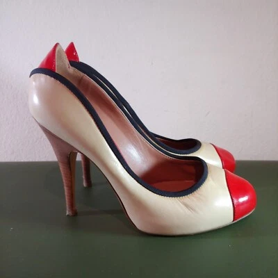 Zapatos de tacón GIUSEPPE ZANOTTI bicolor beige rojo talla 6,5 Foto 1 de 4
