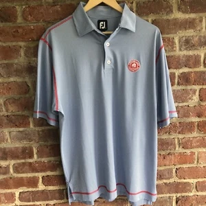 Camisa Polo Footjoy Para Hombre Azul/Blanco Rayas Talla Mediana Cypress Lake Country Club - Imagen 1 de 6