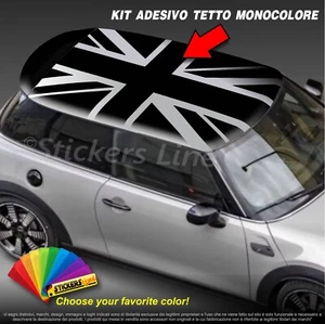 Adesivo per Mini Cooper Bandiera Inglese Union Jack per tetto Monocromatico - Foto 1 di 5
