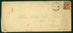 1888, Worthington Hampshire Co., Massachusetts. cds & Matching Star in Circle Cancelar - Imagen 1 de 1