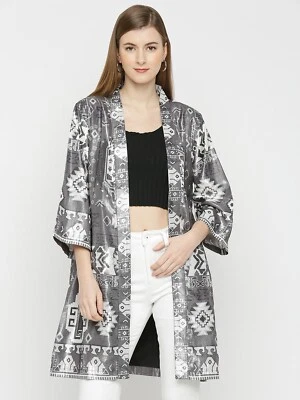 女式金属短款和服式和服式夹克 — 第 1/4 张图片