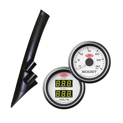 Ford Ranger PX MK1 2011-2015 pilar pod con refuerzo diésel blanco y medidor de doble voltaje Foto 1 de 4