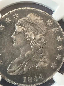 1834 50C Small Date Small Letters O-111 NGC XF45 Extra Fine Bust Half Dollar WX - Picture 1 of 3