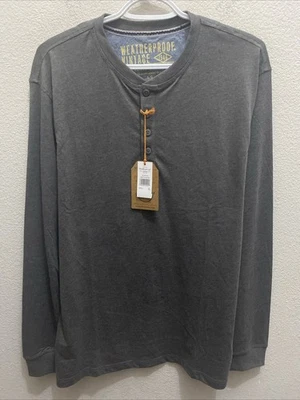 Camiseta Henley de manga larga gris jaspeado grande vintage resistente a la intemperie para hombre $44 Foto 1 de 4