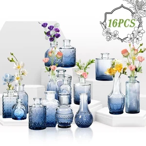 Glas Vasen Blumenvase 16er Set Mini Gestecke Deko für Zuhause & Trockenblumen DE - Bild 1 von 11