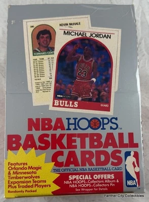 带 36 个未开封包 / 1989 - 90 NBA Hoops 篮球盒 / 迈克尔乔丹 — 第 1/2 张图片