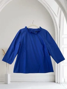 Talbots Rüschen Ausschnitt Tie Back Baumwolle Popeline Top Damen Gr. XL Petite  - Bild 1 von 19