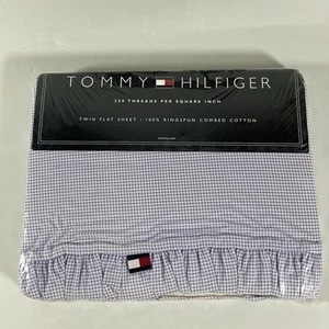 NEU Tommy Hilfiger SUMMERTIME Lavender Gingham Ruffled TWIN FLAT Sheet 2001 - Bild 1 von 16