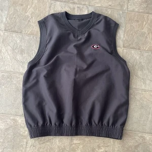 Vintage GEORGIA Bulldogs NCAA Golf Pullover V-Neck Windbreaker Vest Mens XL - Picture 1 of 6