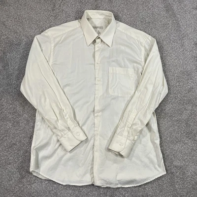 Camisa Amarilla Ermenegildo Zegna Botón Frontal 44 17.5 Algodón de Lujo Hecha en Italia Foto 1 de 4