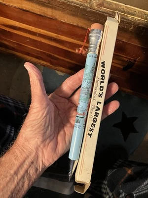 Antigo 1950’s Worlds Largest Mechanical Pencil 10” Japão Na Caixa Original MAILER NOVO EM FOLHA - Imagem 1 de 4