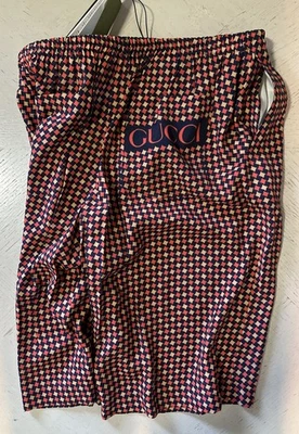 Calça curta Gucci masculina com cordão estampa Gucci azul/vermelha/mul 36 EUA/52 UE nova com etiquetas US$ 1280 - Imagem 1 de 4