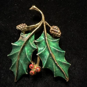 Vintage 1960er Gerry’s Kostüm Urlaub Brosche - Stechpalmenblätter & Beeren (Lot# 523) - Bild 1 von 7