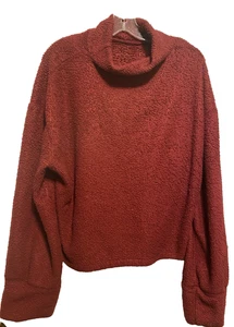 Maglione donna Shein Boucle maglia girocollo bordeaux cropped accogliente XL usato - Foto 1 di 6