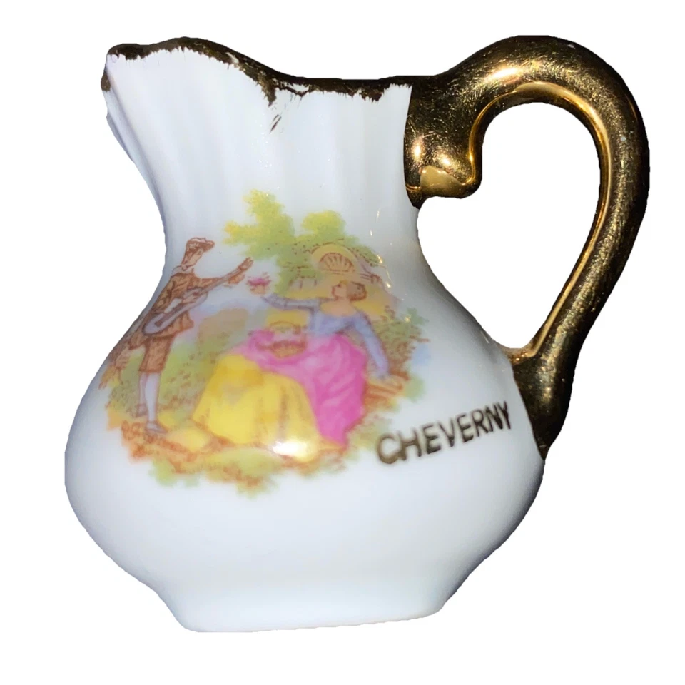 Mini jarro Limoges France cheverny acabamento dourado  - Imagem 1 de 4