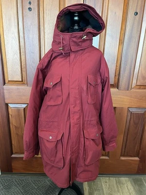 Vintage Lands End Jacket Mens Large Hooded Wool Lined Parka Made in USA 90s Coat - Image 1 of 4