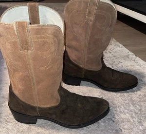 Size 12D Men DURANGO Cowboy Boots Brown Suede Medium Round Toe - Picture 1 of 20