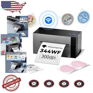 Sleek Customizable 300DPI Wi-Fi Label Printer for Quick & Clear Shipping Labels - Picture 1 of 9