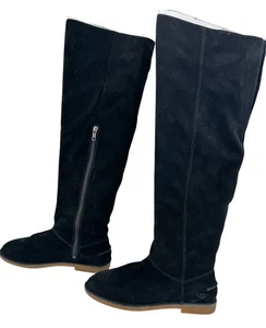 UGG NEU mit Karton Loma Größe 7 Overknee Wildleder Leder schwarz Stiefel - Bild 1 von 8