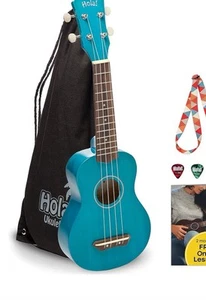 Hola! Music Ukuleles for Adults & Kids - 21" Blue Soprano Ukulele w/ Bag - Picture 1 of 5