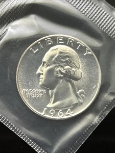 1964 Proof Washington Quarter - In Original Cello - 90% Silver 5 - Picture 1 of 4