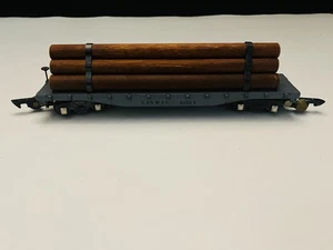 Coche plano American Flyer calibre S #42597 C&NWRY con carga de troncos de madera - Imagen 1 de 6