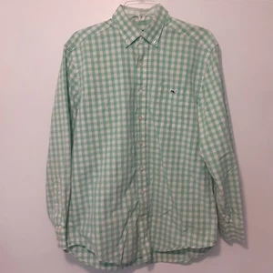 Vineyard Vines Men's Green Gingham Plaid Tucker Shirt Size M 100% Cotton FLAWS - Picture 1 of 13