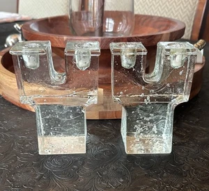 MCM Jens Quistgaard Dansk Ice Cube Two-Candle Holder Candelabra Denmark Set Two - Picture 1 of 5