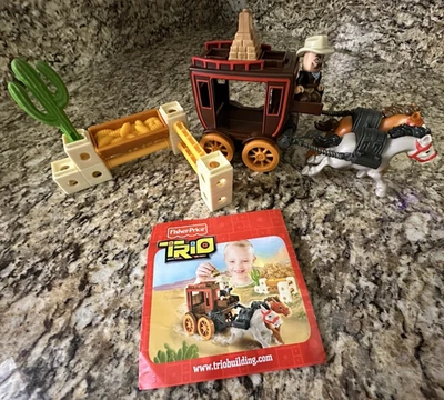 Fisher Price Trio Blocks T5266 Stage Coach Building Set Complete W/ Instructions - Image 1 of 4