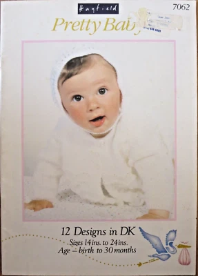 Hayfield 7062 PRETTY BABY 12 DK knit designs 20 pg booklet - Image 1 of 4
