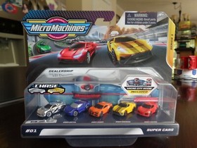 MICRO MACHINES SUPERCARS DEALERSHIP SET CHROME CHASE SERIES 1 HASBRO 2020 NEW