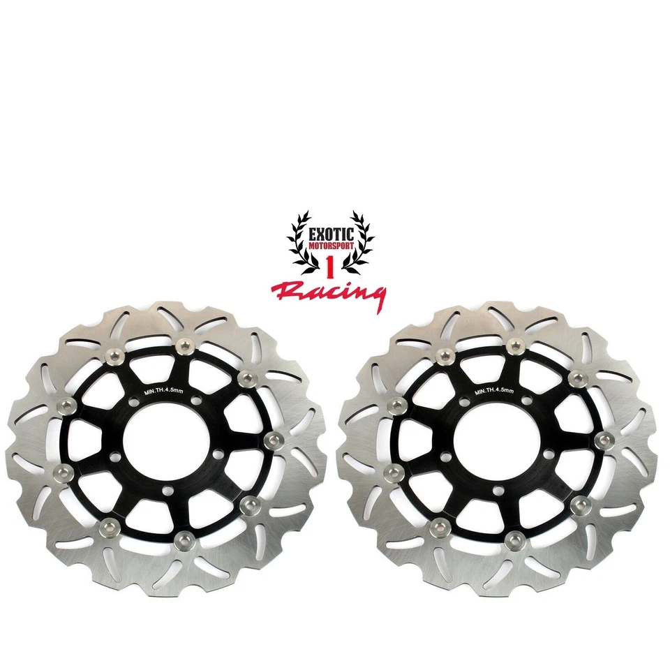 2 Front Brake Disc Rotors Set  Kawasaki ZX6R ZX10R Z1000R Versys 650 Wave Rotors - Image 1 of 4