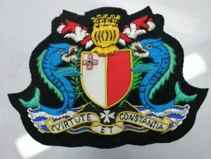 UK Pax British Royal Crown Colony Malta Territory Crest Patch Mediterranean HMS - Picture 1 of 3